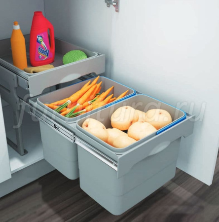 №15, Ведро для мусора Ekotech Tank 2  Пластик, Серый, Новый