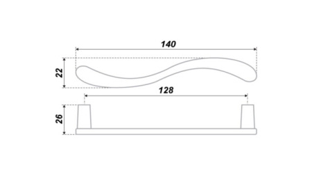 №31, Ручка мебельная noNAME Мебельная ручка RS154SC.4.128, в наличии -  1 шт 128 Металл, , Новый