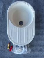 Уценка! Склад №9, Мойка искус. Камень AquaGranitEx, М-18, Белый (331), чаша универсально, ВСЕ КРЫЛО БРАК, НЕОТШЛИФОВАНО КРЫЛО