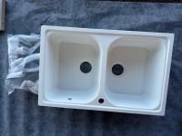 Уценка! Склад №8, Мойка искус. Камень AquaGranitEx, М-15, Белый (331), чаша универсально,  ПОТЕРТОСТЬ НЕБОЛЬШАЯ В СЕРЕДИНЕ
