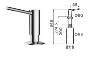 №4 Дозатор Omoikiri OM-02-C хром арт. 4995004