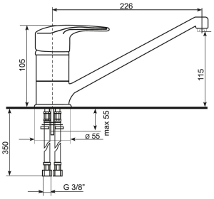 №12, Смеситель Ecostone ES-03  , цвет - 302, песочный, Новый