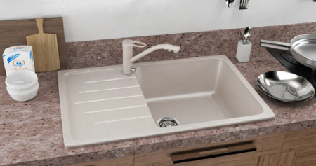Новый!, №6, Смеситель EcoStone ES-05, цвет - 331, белый, в коробке