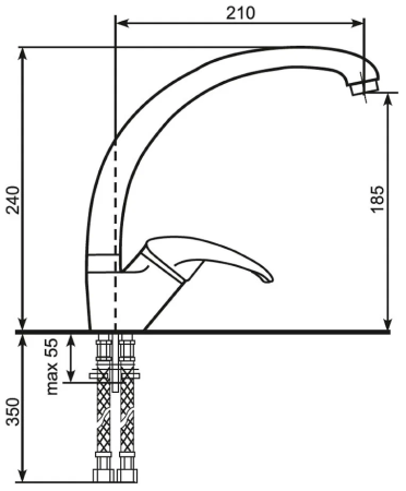 №13, Смеситель Ecostone ES-02  , цвет - 302, песочный, Новый