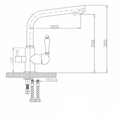 №53, Смеситель Zorg ZR 313 YF-33-BR  , Bronze бронза, Новый