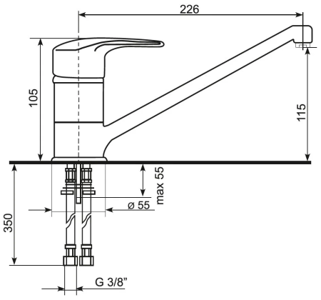 №11, Смеситель Ecostone ES-03  , цвет - 331, белый, Новый