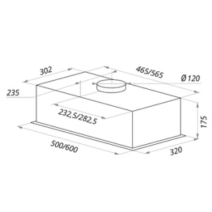№45, Вытяжка Maunfeld Crosby push 600 inox 600 Металл, Нержавейка, Новый для каркаса глубиной 320мм
