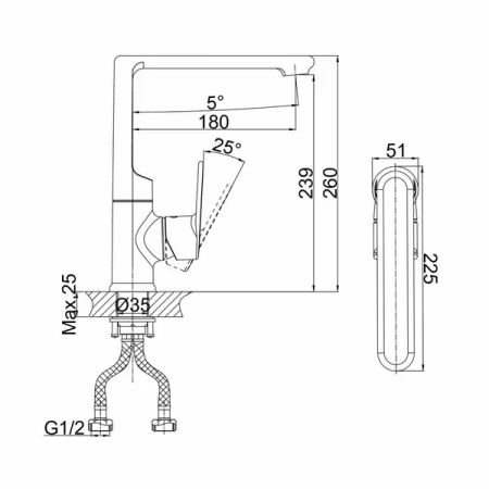 №50, Смеситель DK DA1312401  , Chrome, Выставочный образец