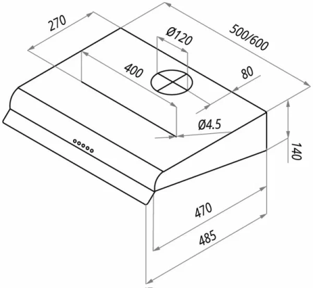 №33, Вытяжка Maunfeld MPA 60 600 Металл, Белый, Новый