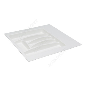 №46, Лоток для СП Ёмкость для столовых приборов в ящик 50-55см белый, Подрезной  Пластик, белый, Новый