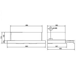 №38, Вытяжка Evelux Tel 600 W 600 Металл, Белый, Новый №38, Вытяжка Evelux Tel 600 W 600 Металл, Белый, Новый