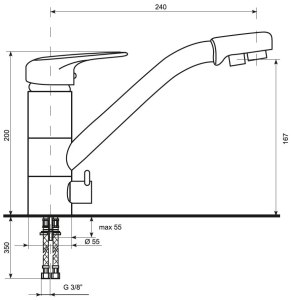 №1, Смеситель Ecostone ES-05  , цвет - 309, темно-серый, Новый