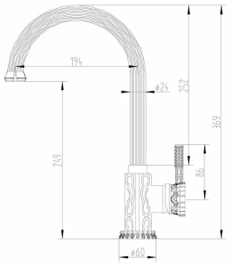 №46, Смеситель Zorg ANTIC A 108K-SL (№23)  , Chrome, Выставочный образец