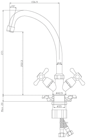 №27, Смеситель Rossinka Y02-71U  , Chrome, Новый