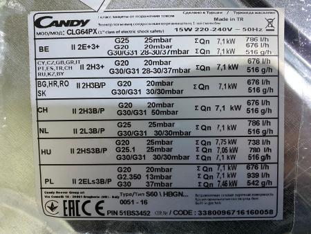 №5 Варочная панель Газовая CANDY CLG 64 PX без уп
