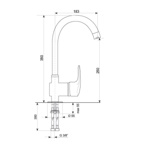 №42, Смеситель Ulgran U-006   , Бежевый, Выставочный образец