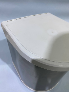 №8,  Elltipi Ведро для мусора 12 литров, серый/ алюминий  Пластик, Серый, Новый