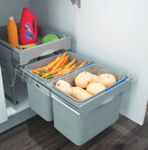 №15, Ведро для мусора Ekotech Tank 2  Пластик, Серый, Новый