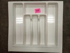 №45, Лоток для СП Ёмкость для столовых приборов в ящик 50-55см белый, Ширина 390-463, глубина 380-43