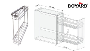 №42, Boyard, Бутылочница 150мм без доводчика, крепление универсальное, хром, KR11/1/1/150! №42, Boyard, Бутылочница 150мм без доводчика, крепление универсальное, хром, KR11/1/1/150!