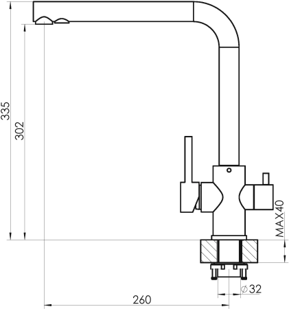 №51, Смеситель FLORENTINA Альдо FL (ALDO FL Grey)  , ГРЕЙ, Новый