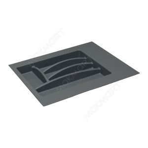 №27, Лоток для СП Ёмкость в базу 400-450 для столовых приборов, закругления 402х498 Пластик, темно-серый глянец, Новый