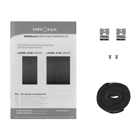 №26, Варочная панель Krona KREH01 600 Стекло, Черный, Новый