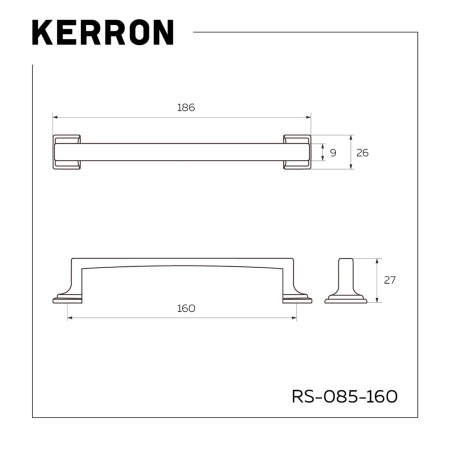 №33, Ручка мебельная noNAME Ручка-скоба, 160 мм, оксидированная бронза (RS-085-160 OAB), в наличии -  2 шт 160 Металл, , Новый