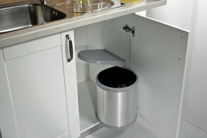 №7,  Elltipi Ведро для мусора 12 литров, серый/ алюминий  Пластик, Серый, Новый