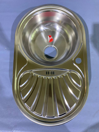 №2, Мойка врезная нержавейка Ukinox овальная Фаворит 747х447 800 Металл, полировка, Уценка