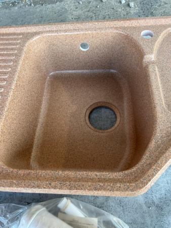 Новая! Склад №14, Мойка искус. Камень AquaGranitEx, М-10, Терракот (307), чаша универсально, 