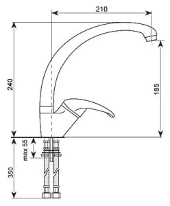 №6, Смеситель Ecostone ES-02  , цвет - 309, темно-серый, Новый